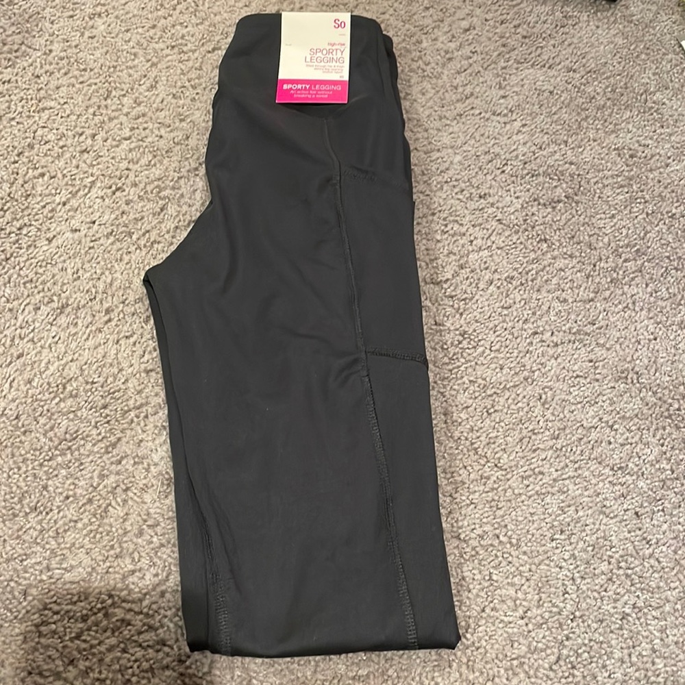 Sporty leggings high rise with pockets